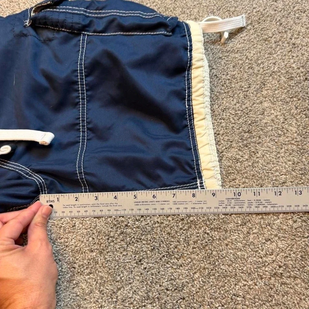 Abercrombie & Fitch Tugger Mens Blue White Stripe Cargo Board Shorts Large Y2K